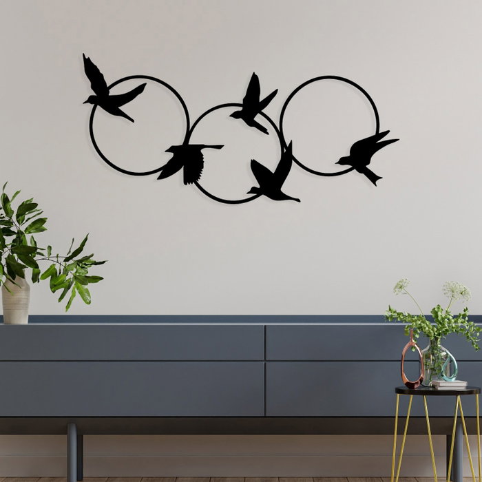 Wallity Tranquila Escultura de Pared de Metal Negra
